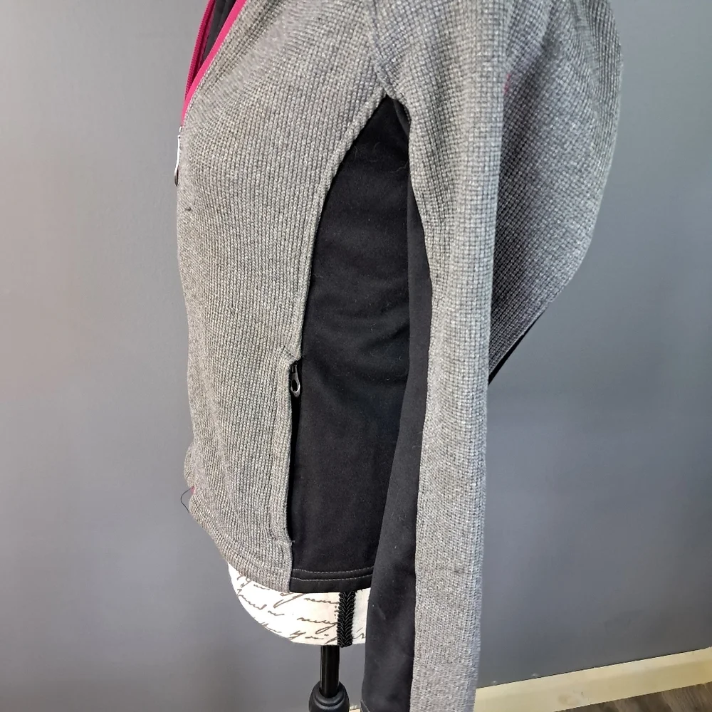 Spyder Youth Girls Cora Color Block Full Zip Fleece Jacket Gray Pink Size XL